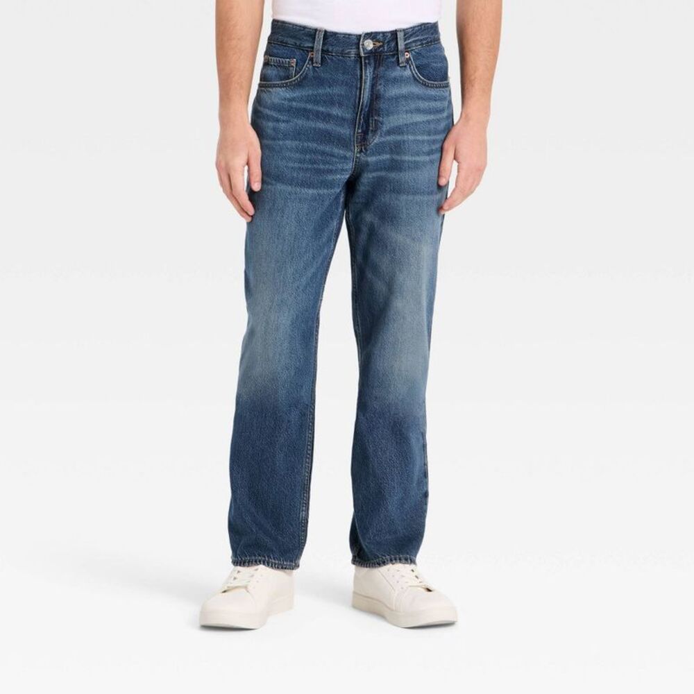 Men's Vintage Straight Fit Jeans - Goodfellow & Co Dark Wash 28x32